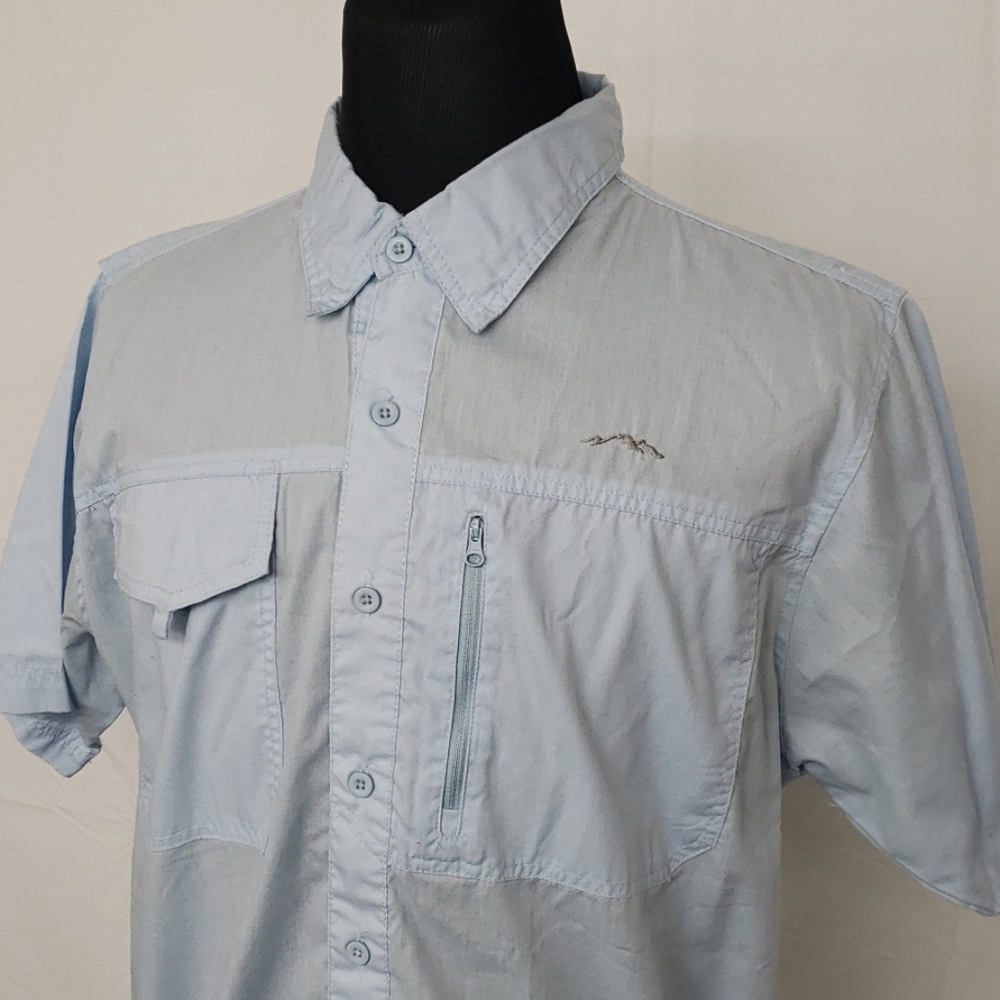 Rustic Ridge Short Sleeve Vented Shirt Light Blue